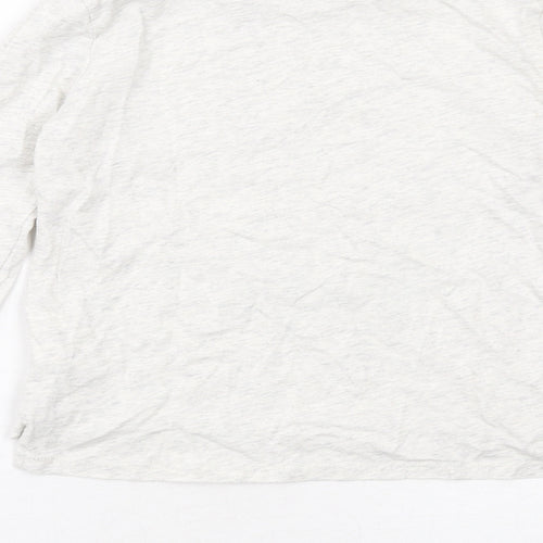 H&M Girls Grey Cotton Basic T-Shirt Size 7-8 Years Round Neck Pullover - Unicorn Print
