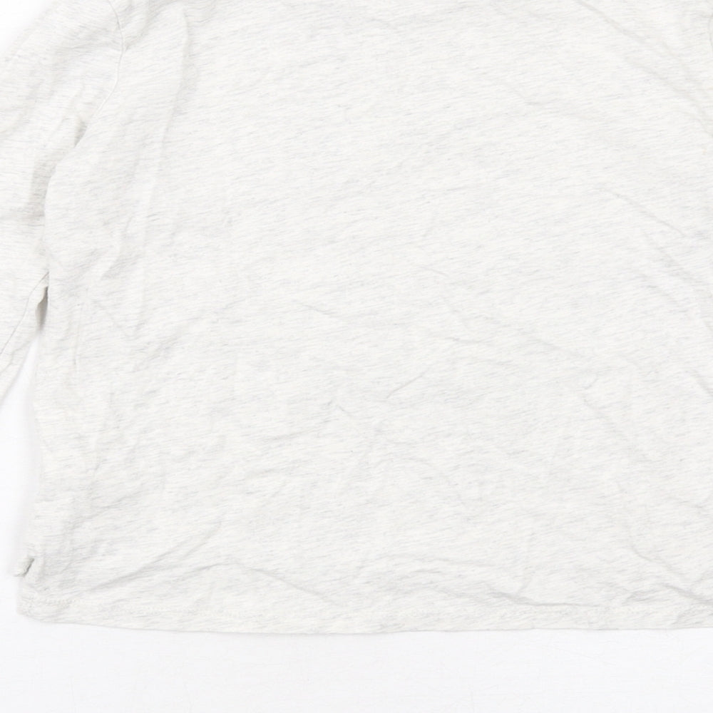 H&M Girls Grey Cotton Basic T-Shirt Size 7-8 Years Round Neck Pullover - Unicorn Print