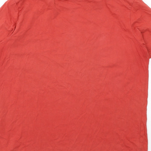 Animal Boys Red Cotton Basic T-Shirt Size 13-14 Years Round Neck Pullover - Van