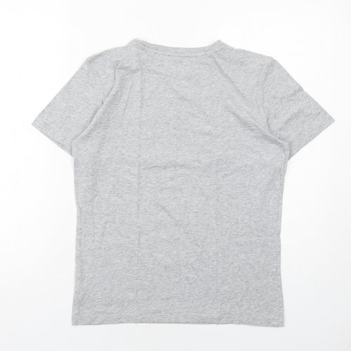 Calvin Klein Boys Grey Cotton Basic T-Shirt Size 14-15 Years Round Neck Pullover