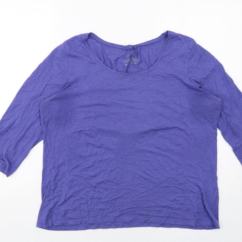 Fat Face Womens Blue Cotton Basic T-Shirt Size 16 Round Neck