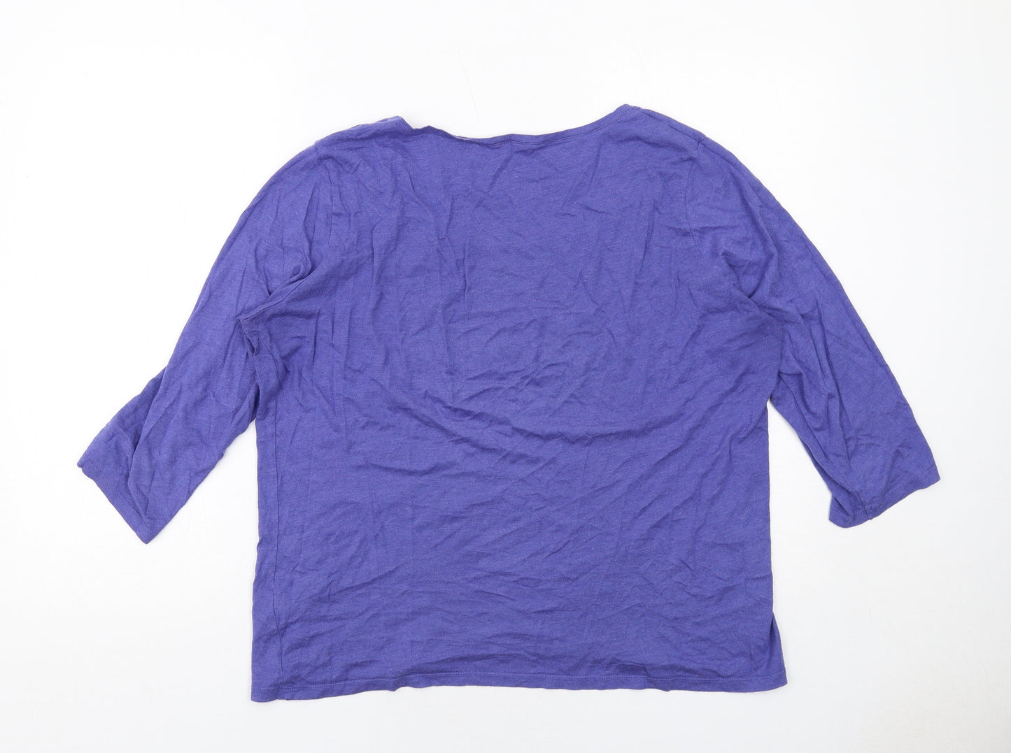 Fat Face Womens Blue Cotton Basic T-Shirt Size 16 Round Neck