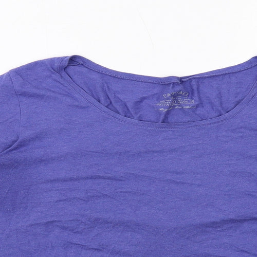 Fat Face Womens Blue Cotton Basic T-Shirt Size 16 Round Neck