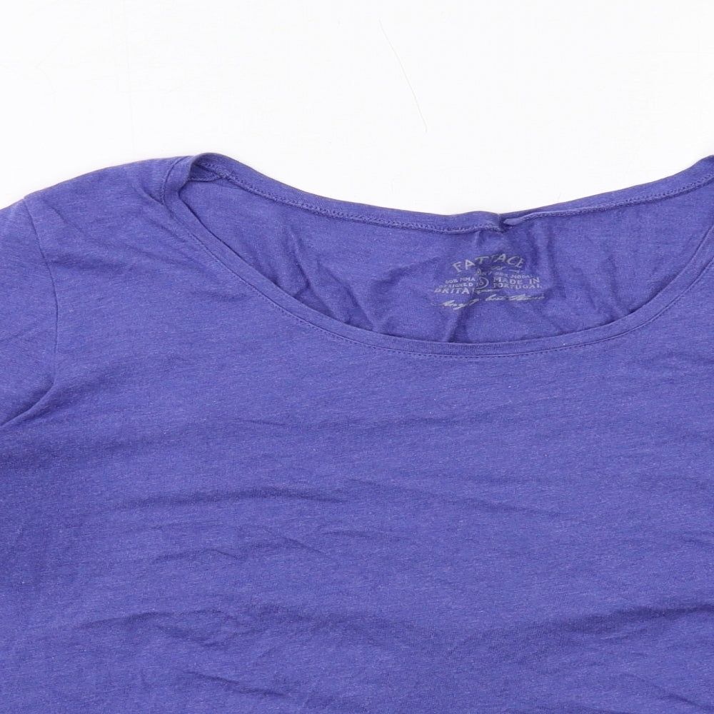 Fat Face Womens Blue Cotton Basic T-Shirt Size 16 Round Neck