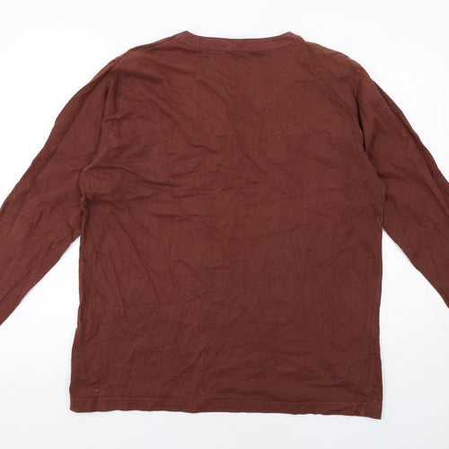 In Extenso Womens Brown Cotton Basic T-Shirt Size XL V-Neck