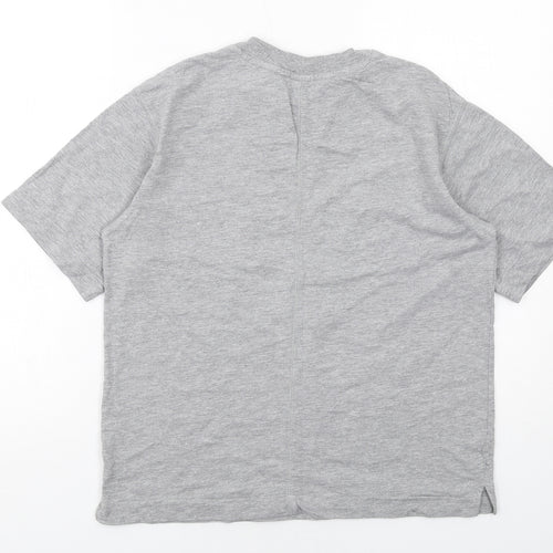 H&M Womens Grey Cotton Basic T-Shirt Size S Round Neck