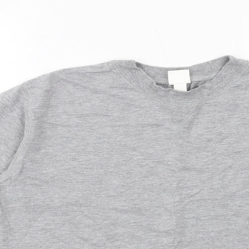 H&M Womens Grey Cotton Basic T-Shirt Size S Round Neck