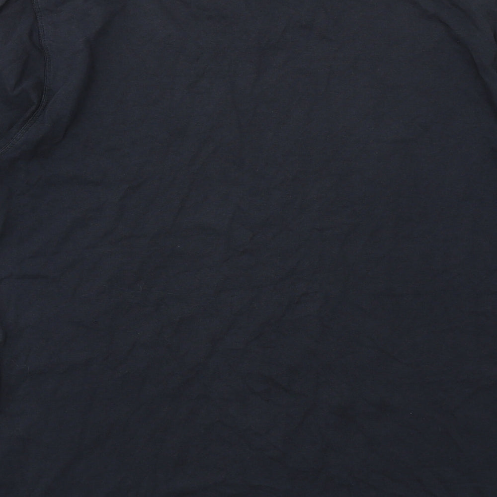 Animal Mens Black Cotton T-Shirt Size M Round Neck