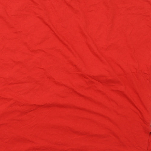 Zara Womens Red Cotton Basic T-Shirt Size S Round Neck