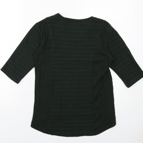 Blu Sand Womens Green V-Neck Cotton Pullover Jumper Size M