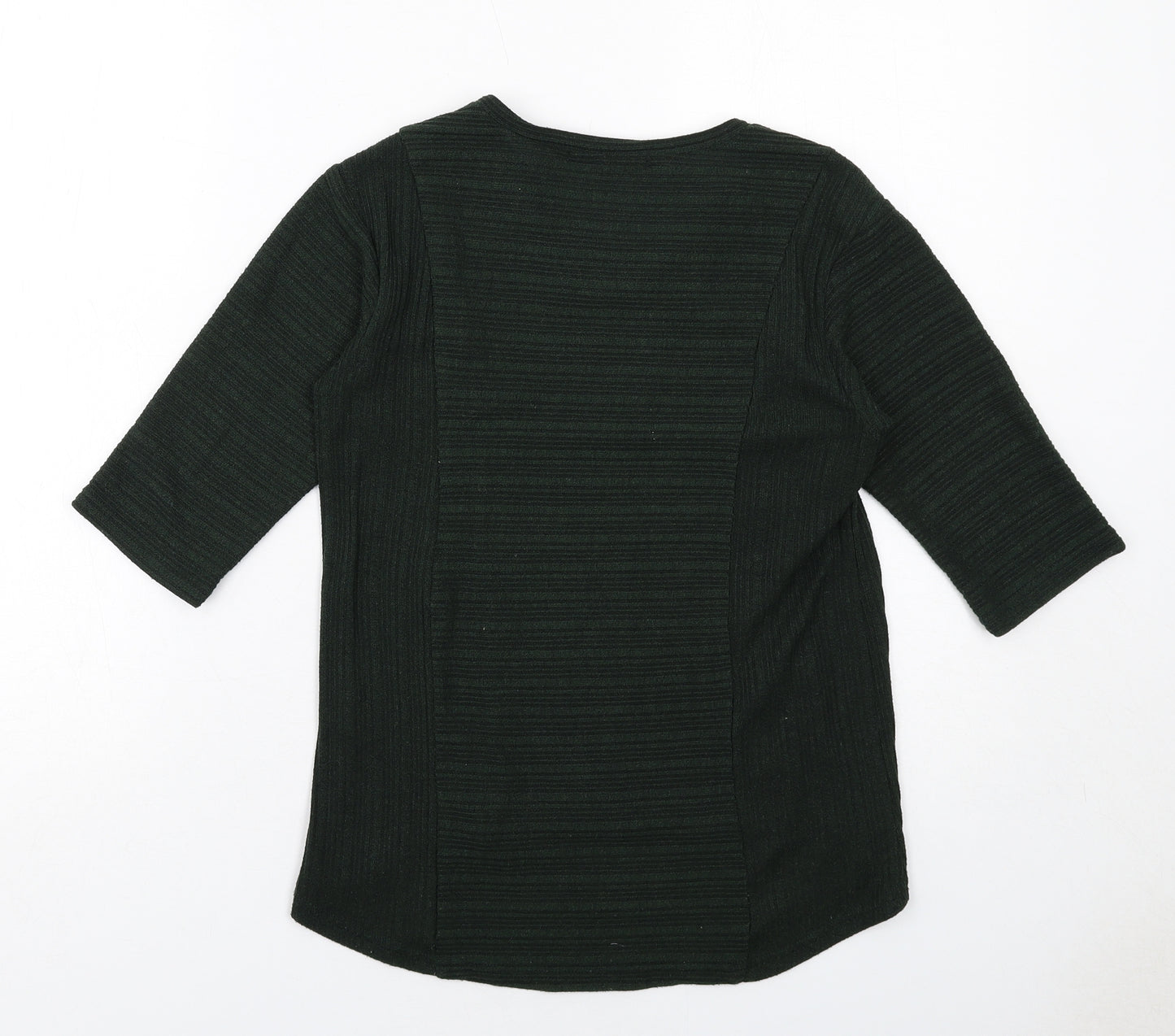 Blu Sand Womens Green V-Neck Cotton Pullover Jumper Size M