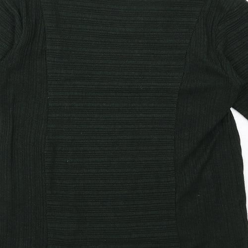 Blu Sand Womens Green V-Neck Cotton Pullover Jumper Size M
