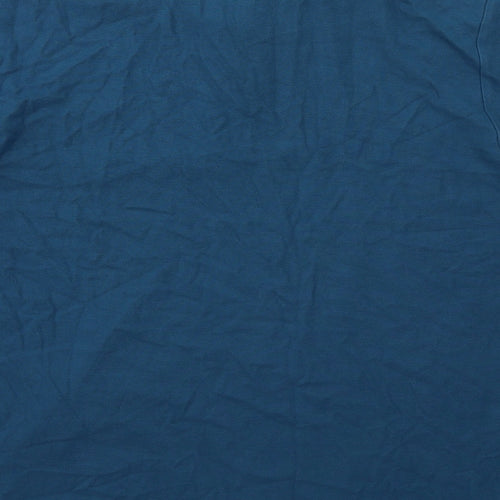 Marks and Spencer Mens Blue Cotton Polo Size XL Collared Button