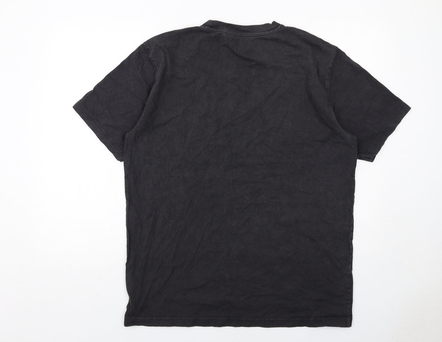 Dickies Mens Black Cotton T-Shirt Size XL Round Neck
