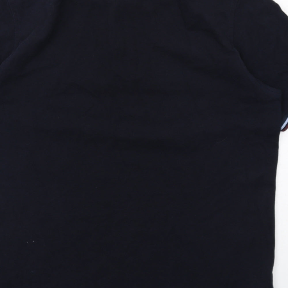Fred Perry Mens Blue Cotton Polo Size XL Collared Button