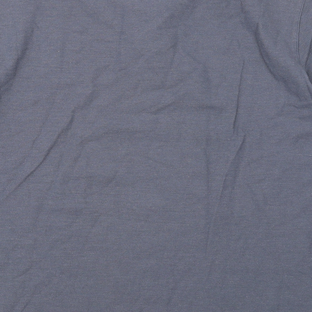 Marks and Spencer Mens Blue Cotton Polo Size M Collared Button