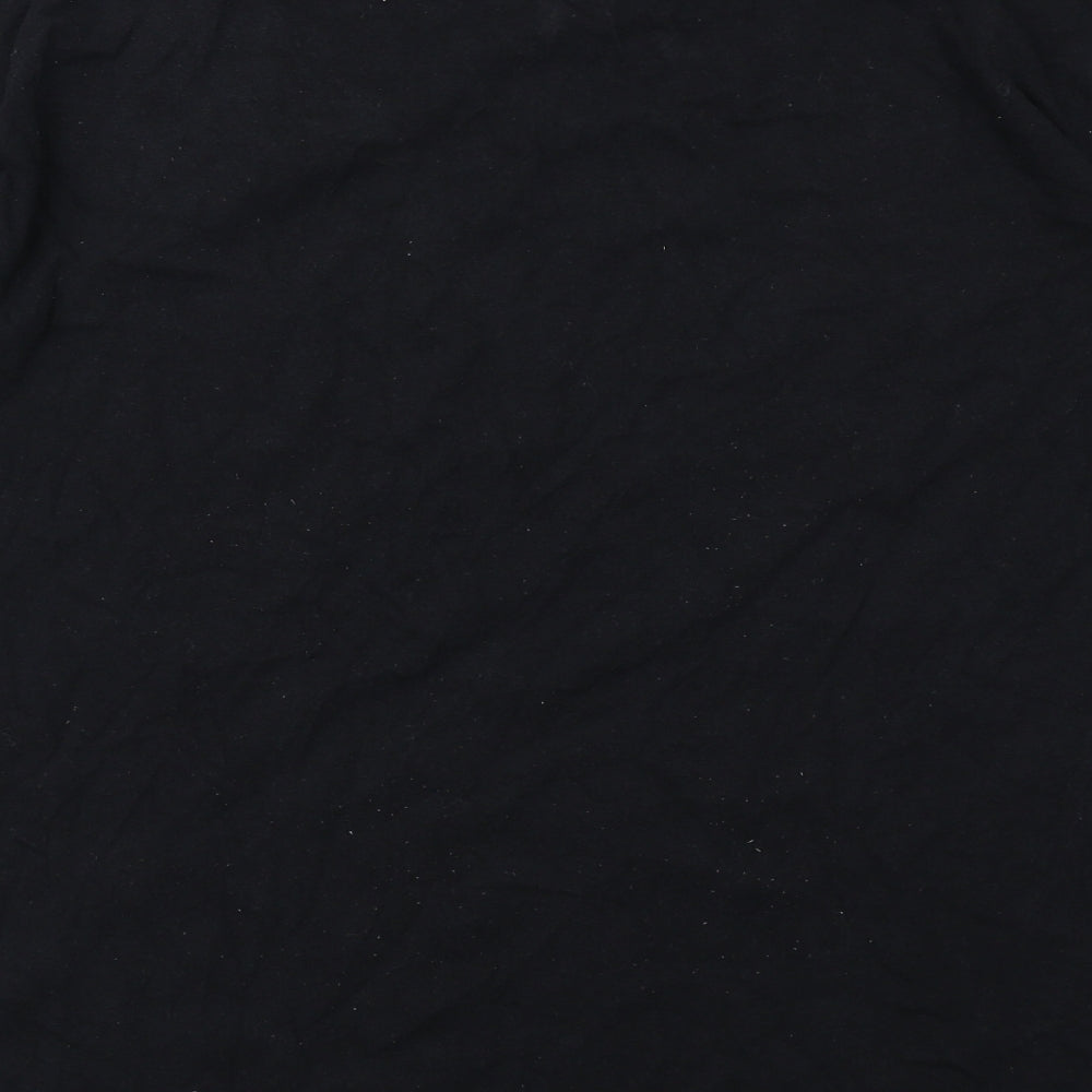 Nirvana Mens Black Cotton T-Shirt Size XL Round Neck