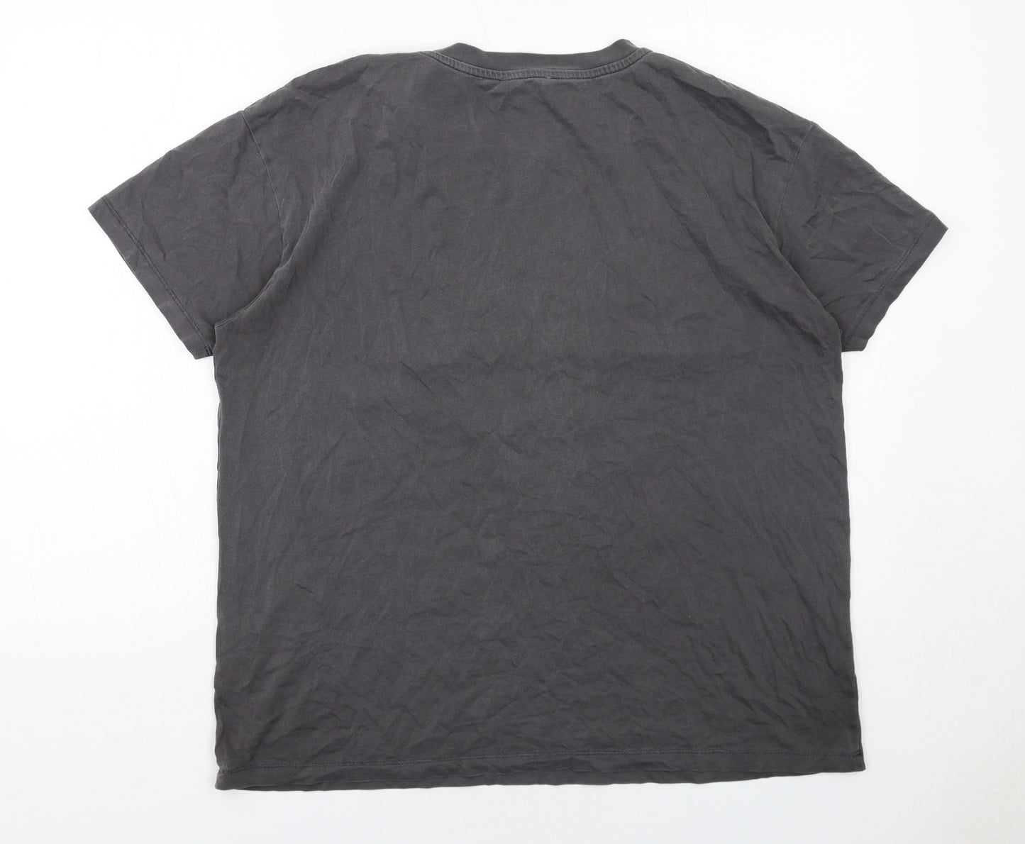 Hush Womens Grey Cotton Basic T-Shirt Size S Round Neck - Dragon