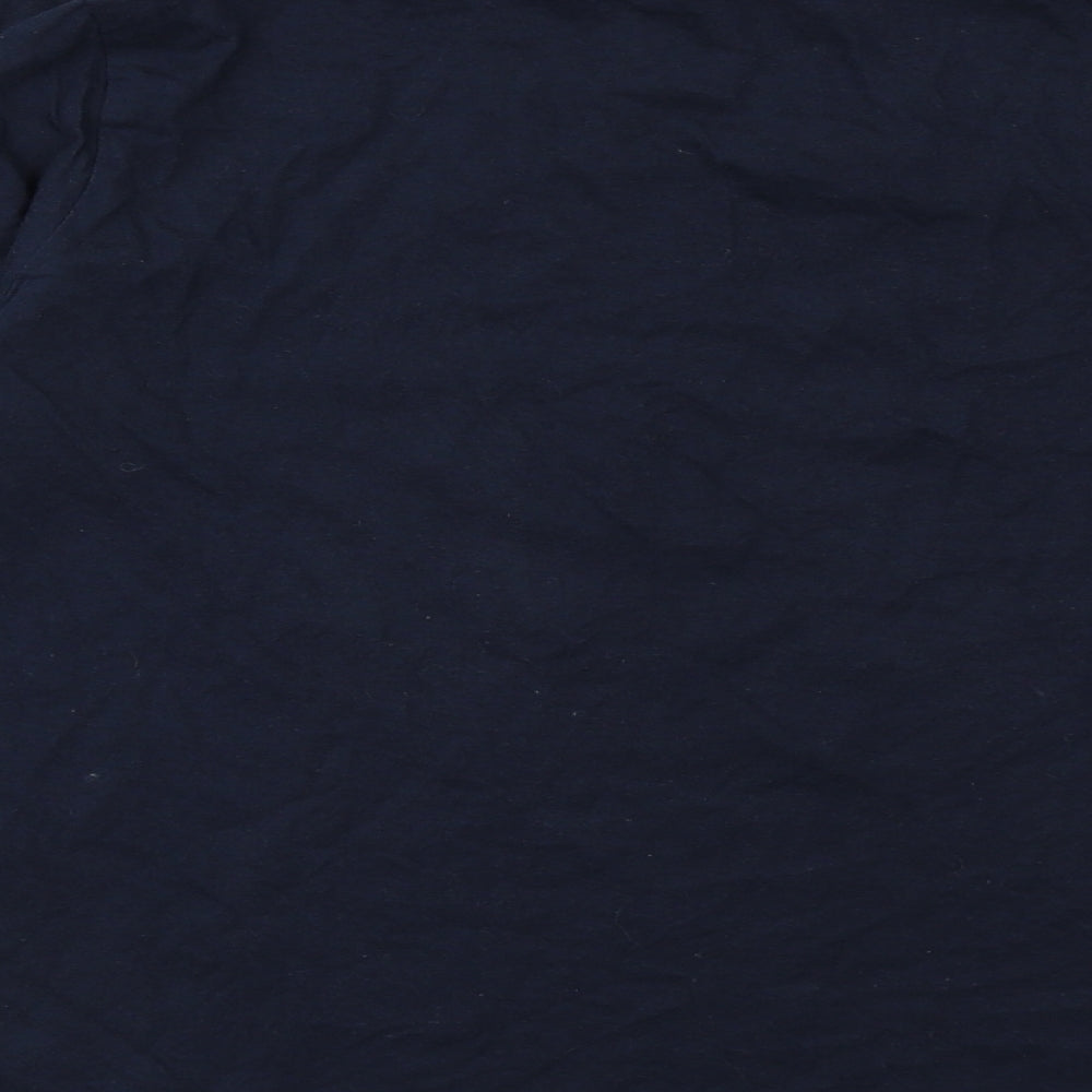 ASOS Mens Blue Cotton Polo Size L Collared Button