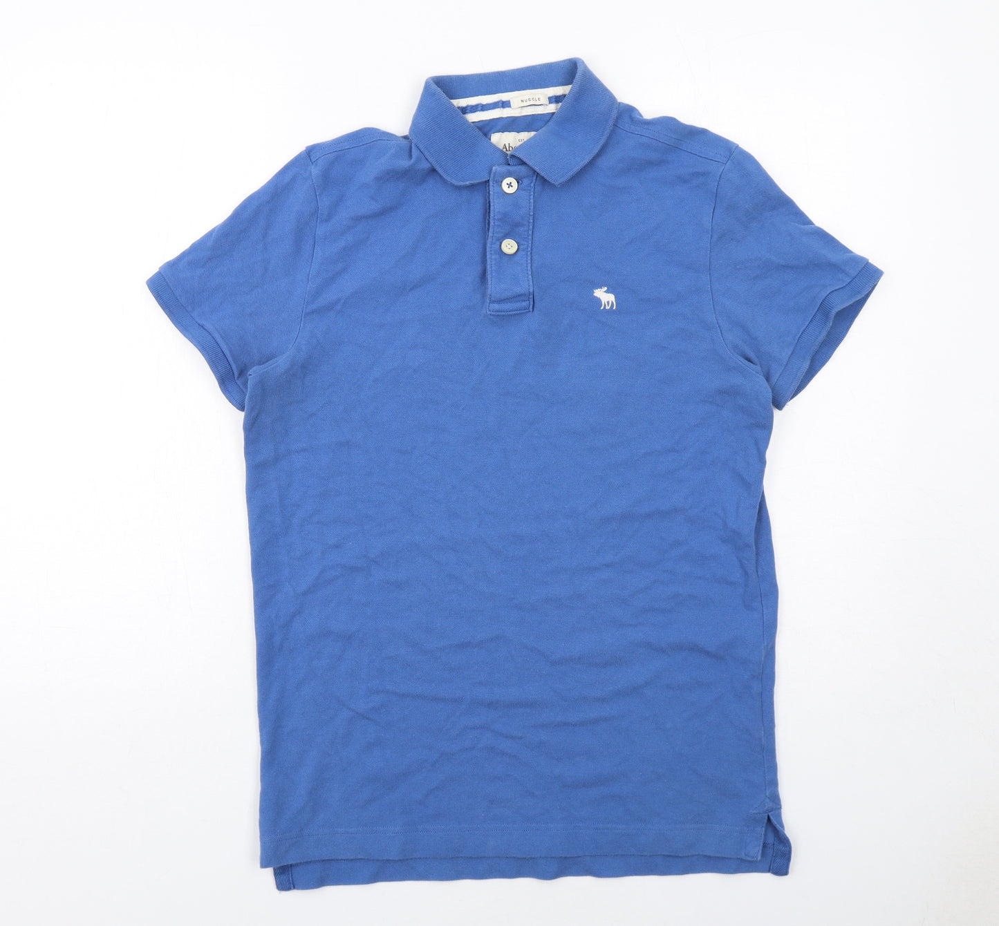 Abercrombie & Fitch Mens Blue Cotton Polo Size M Collared Button
