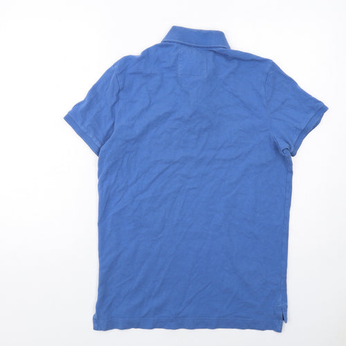 Abercrombie & Fitch Mens Blue Cotton Polo Size M Collared Button