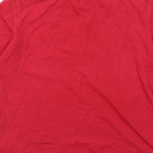 Dorothy Perkins Womens Red Cotton Basic T-Shirt Size 10 Round Neck - Broderie Anglaise