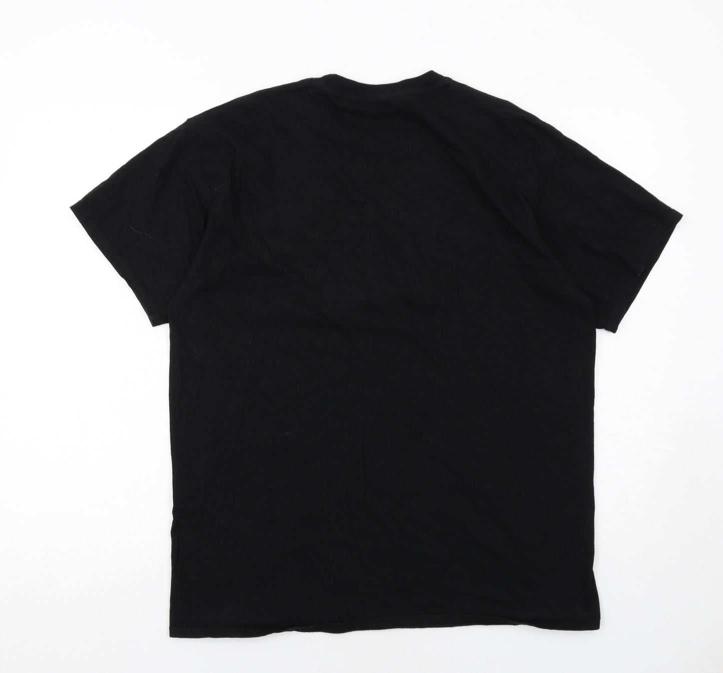 Aurora Mens Black Cotton T-Shirt Size L Round Neck - Japan Tokyo City