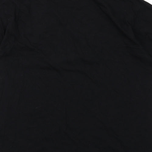Aurora Mens Black Cotton T-Shirt Size L Round Neck - Japan Tokyo City