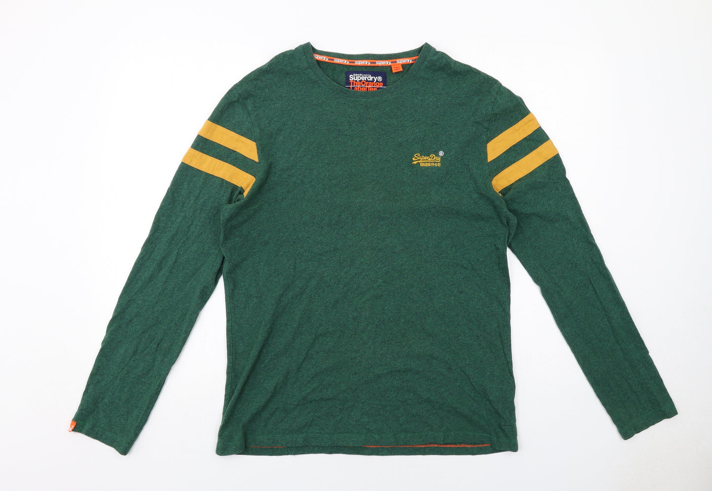 Superdry Mens Green Cotton T-Shirt Size L Round Neck