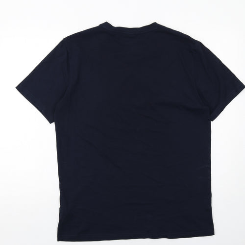 HUGO BOSS Mens Blue Cotton T-Shirt Size L Round Neck