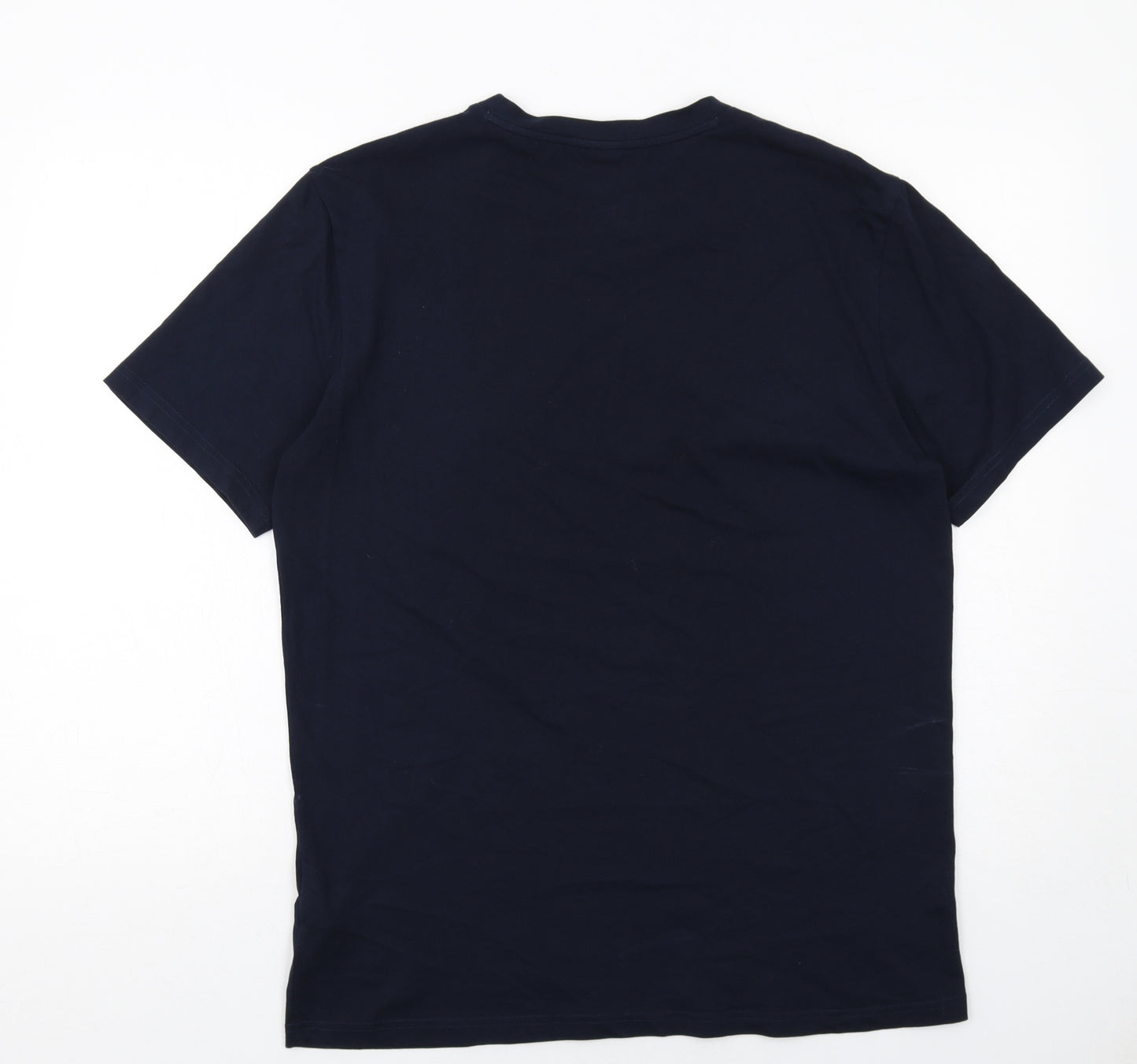 HUGO BOSS Mens Blue Cotton T-Shirt Size L Round Neck