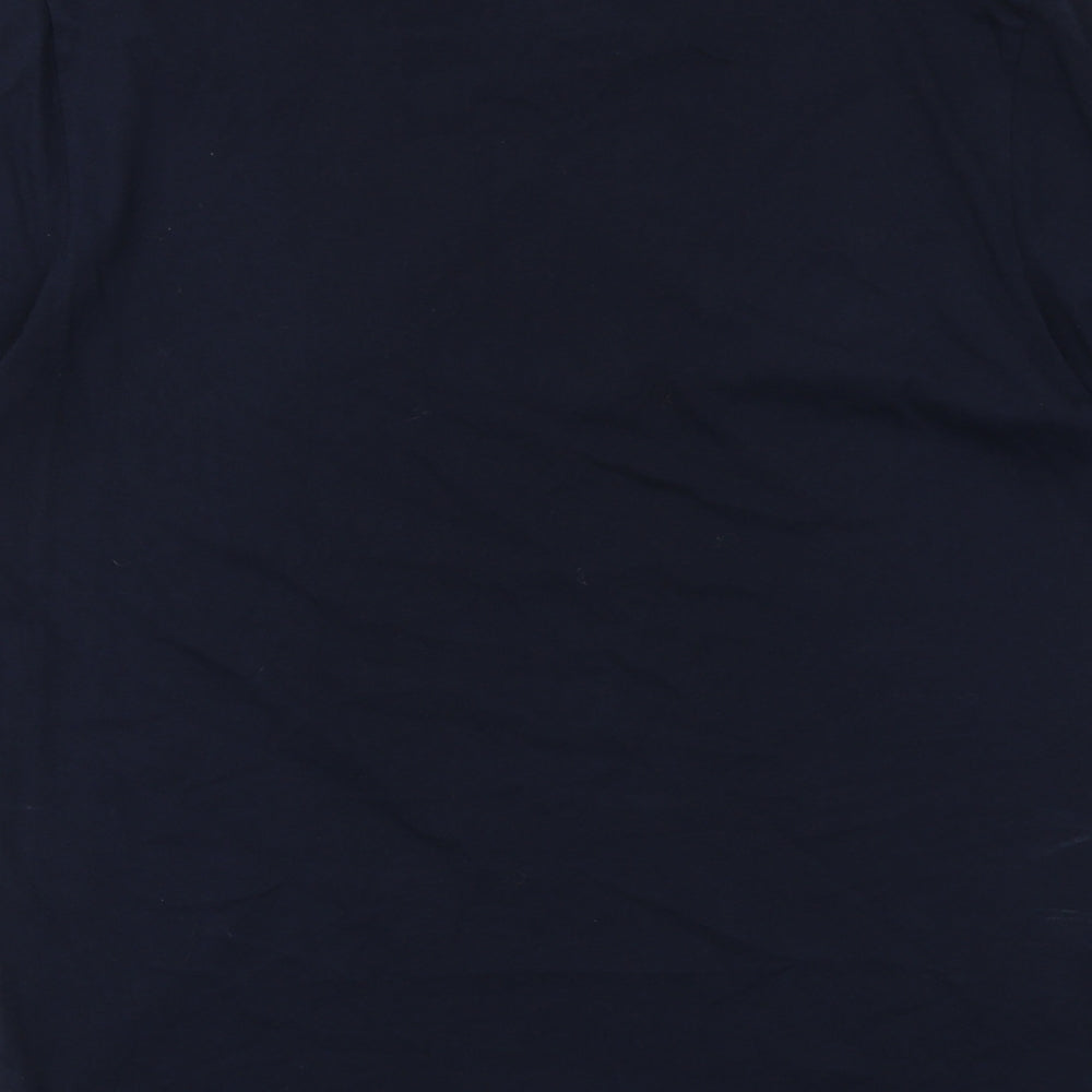 HUGO BOSS Mens Blue Cotton T-Shirt Size L Round Neck