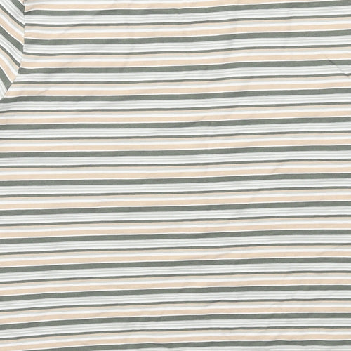 Eastex Womens Green Striped Viscose Basic T-Shirt Size 16 Round Neck