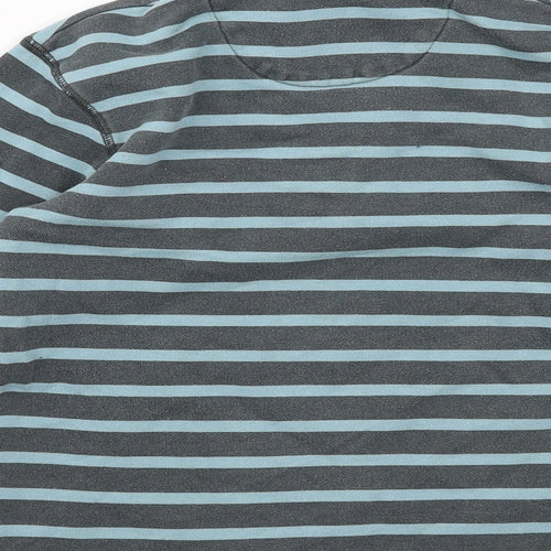 Boden Boys Blue Striped Cotton Pullover Sweatshirt Size 7-8 Years Zip