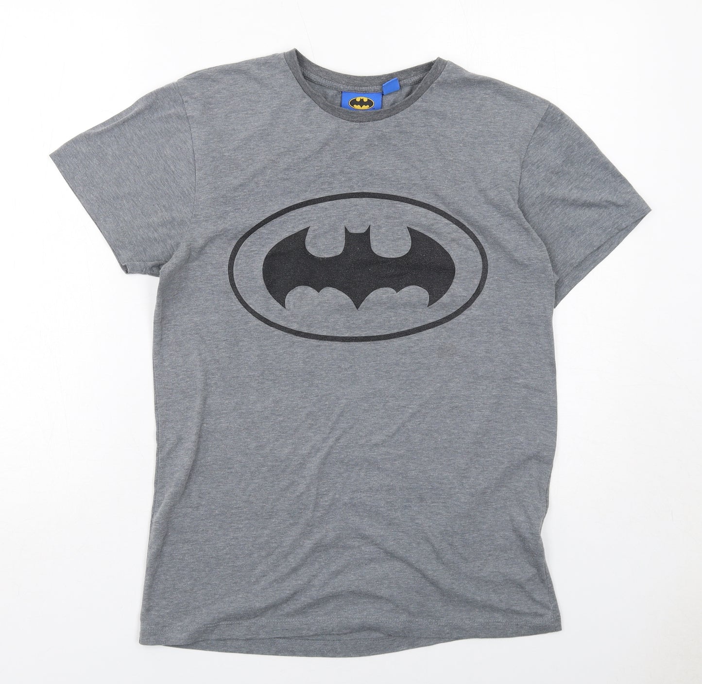Batman Mens Grey Polyester T-Shirt Size M Round Neck - Batman