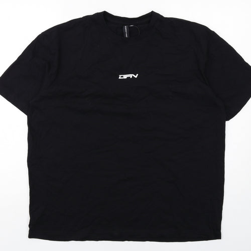 Good For Nothing Womens Black Cotton Basic T-Shirt Size M Round Neck