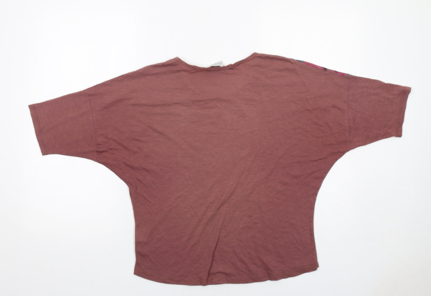 Marks and Spencer Womens Red Floral Polyester Basic Blouse Size 10 Round Neck