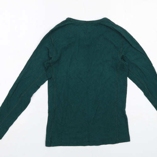 Finisterre Womens Green Viscose Basic T-Shirt Size 8 Round Neck