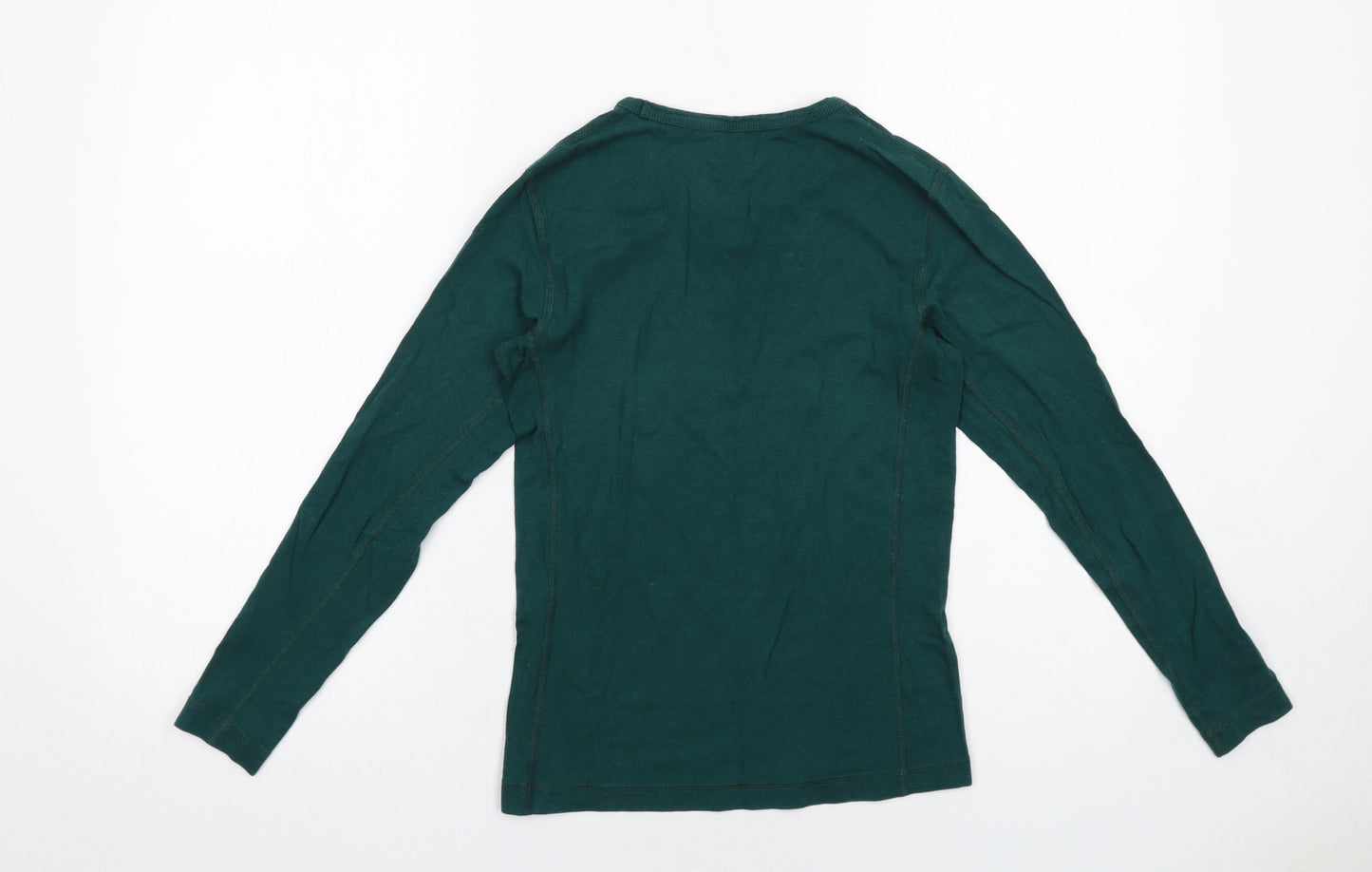 Finisterre Womens Green Viscose Basic T-Shirt Size 8 Round Neck