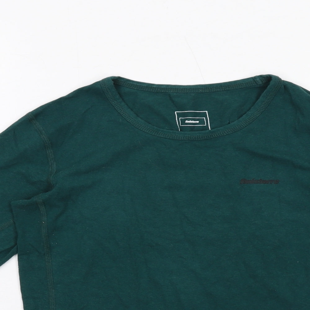 Finisterre Womens Green Viscose Basic T-Shirt Size 8 Round Neck