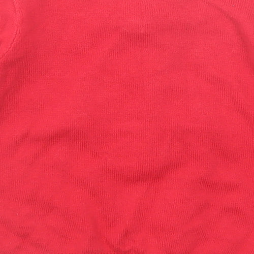 H&M Girls Red Round Neck Cotton Pullover Jumper Size 2 Years Pullover - Owl Print