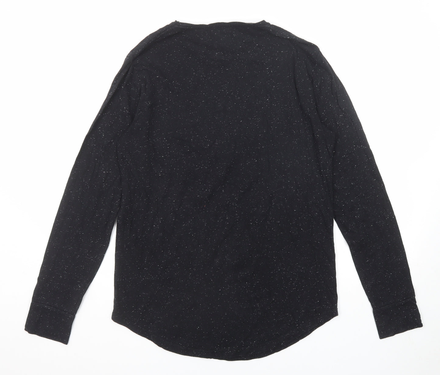 Aka/Kuma Mens Black Cotton T-Shirt Size M Round Neck