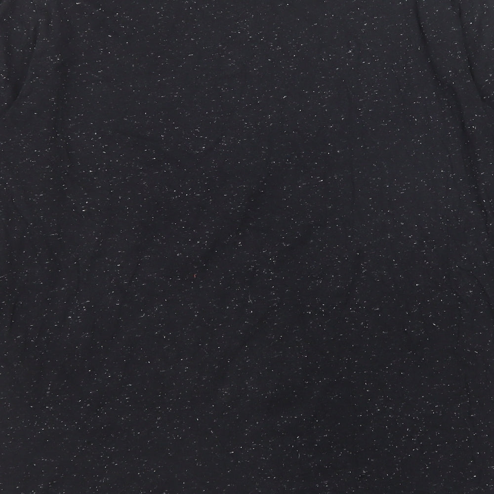 Aka/Kuma Mens Black Cotton T-Shirt Size M Round Neck