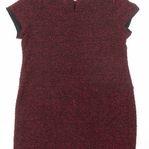 Dorothy Perkins Womens Red Polyester A-Line Size 18 Round Neck Button