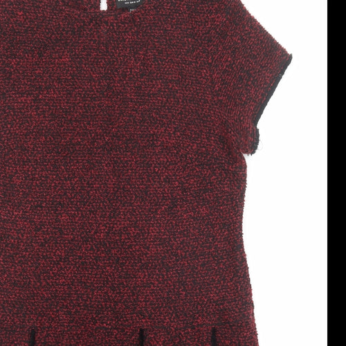Dorothy Perkins Womens Red Polyester A-Line Size 18 Round Neck Button