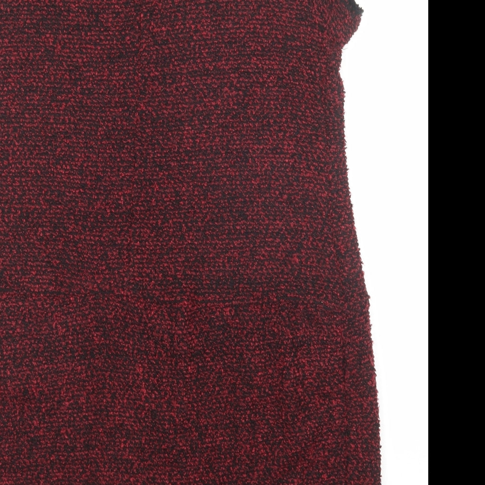 Dorothy Perkins Womens Red Polyester A-Line Size 18 Round Neck Button
