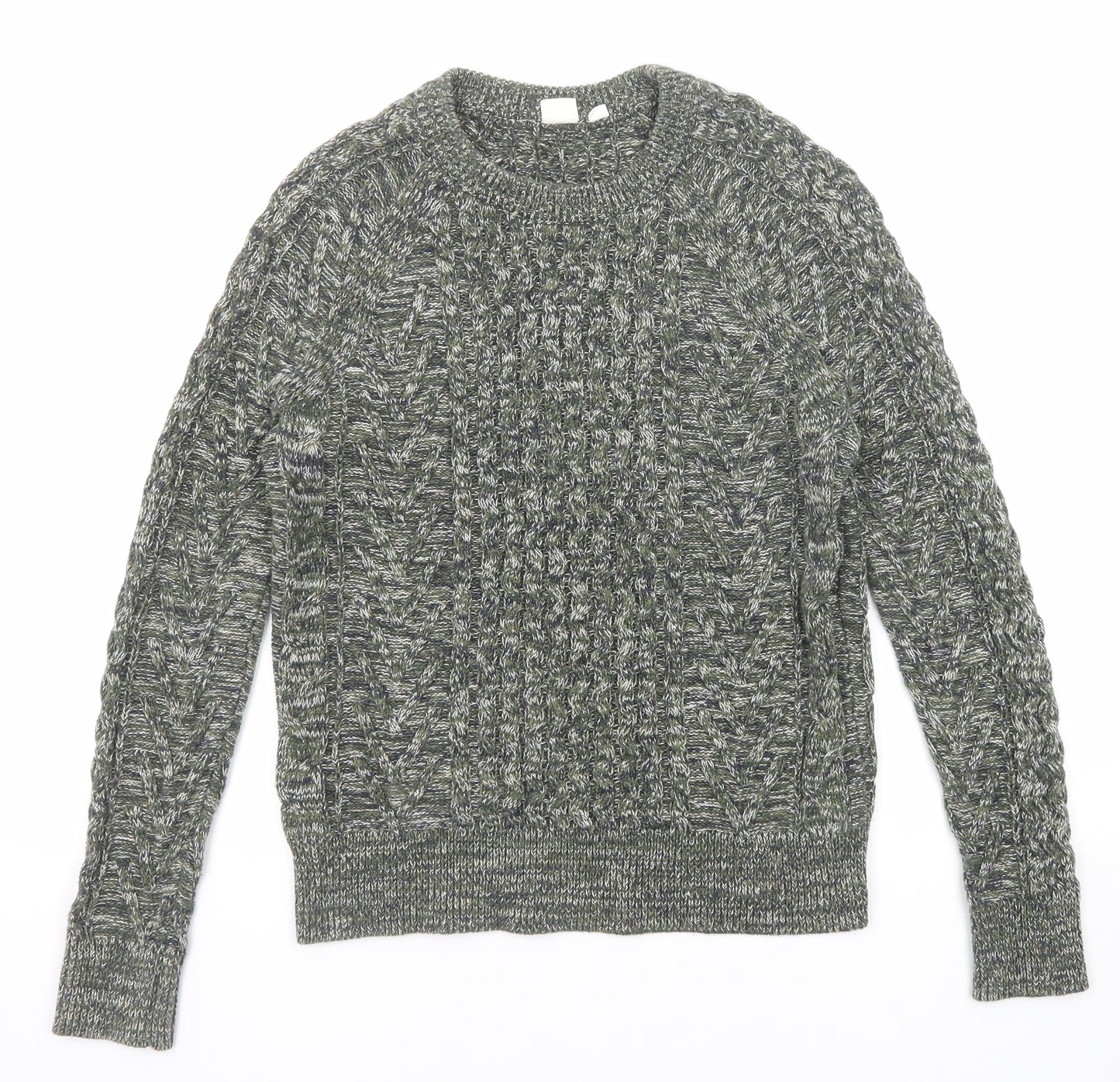 Gap Womens Green Round Neck Cotton Pullover Jumper Size S