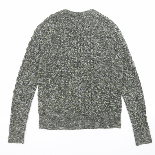 Gap Womens Green Round Neck Cotton Pullover Jumper Size S