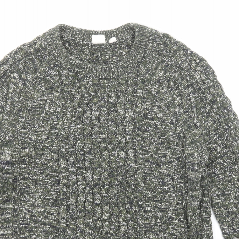 Gap Womens Green Round Neck Cotton Pullover Jumper Size S