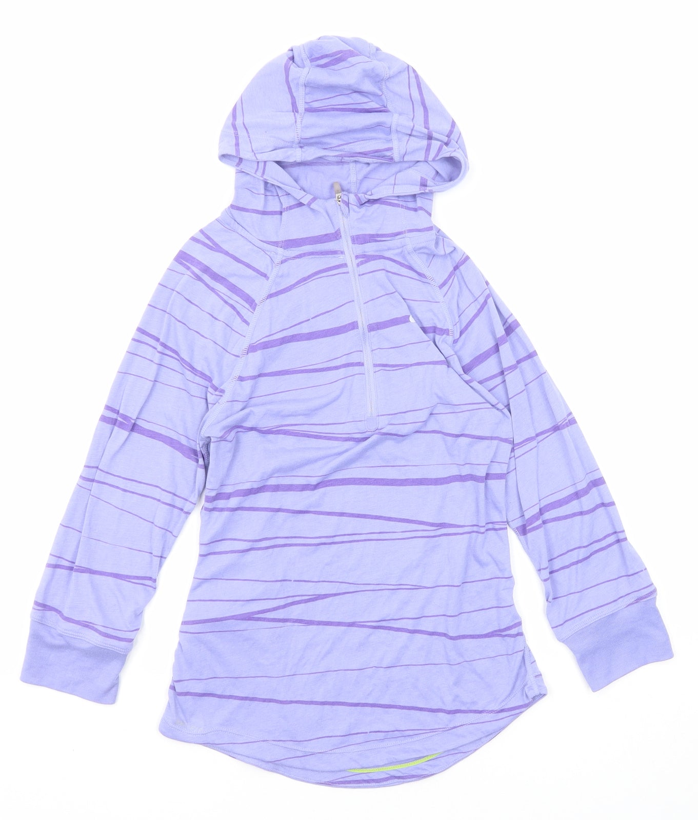 Nike Womens Purple Geometric Polyester Pullover Hoodie Size S Zip